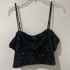 Express Cropped Sequin Tank
